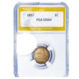1857 Flying Eagle Cent PGA MS64