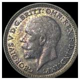 1928 Great Britain Silver 3 Pence Proof Like