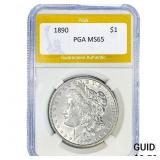 1890 Morgan Silver Dollar PGA MS65