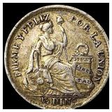 1912 Peru Silver 1/2 DInero