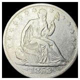 1853 Arrows/Rays Seated Liberty Half Dollar  CLOS