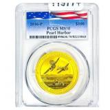2016-P 1oz Gold $100 Paerl Harbor 75th Ann. MS70