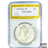 1878 Rev 79 Morgan Silver Dollar PGA MS62