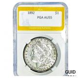 1892 Morgan Silver Dollar PGA AU55