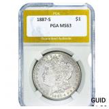 1887-S Morgan Silver Dollar PGA MS63