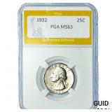1932 Washington Silver Quarter PGA MS63