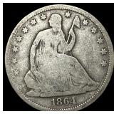 1864-S Silver Half Dollar NICELY CIRCULATED