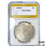 1890-S Morgan Silver Dollar PGA MS64