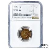 1875 Indian Head Cent NGC VF30 BN