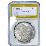 1885-O Morgan Silver Dollar PGA MS63