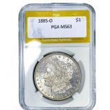 1885-O Morgan Silver Dollar PGA MS63