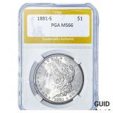 1881-S Morgan Silver Dollar PGA MS66