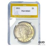 1921 Silver Peace Dollar PGA MS63