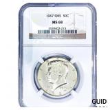 1967 Kennedy Half Dollar NGC MS68 SMS