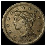 1852 Braided Hair Large Cent NEARLY UNCIRCULATED