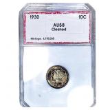 1930 Mercury Silver Dime PCI AU58