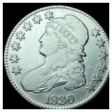 1830 Capped Bust Half Dollar NEARLY UNCIRCULATED