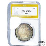 1817 Capped Bust Half Dollar PGA XF45+ Toned