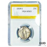 1918-S Standing Liberty Quarter PGA MS63