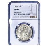 1946-S Walking Liberty Half Dollar NGC MS64