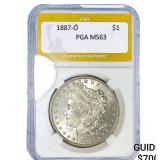 1887-O Morgan Silver Dollar PGA MS63