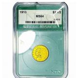 1913 $2.50 Gold Quarter Eagle NTC MS64