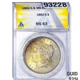 1882-S Morgan Silver Dollar ANACS MS63