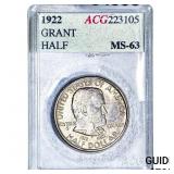 1922 Grant Half Dollar ACG MS63