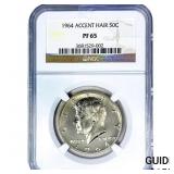 1964 Kennedy Half Dollar NGC PF65 Accent Hair