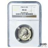 1960-D Washington Silver Quarter NGC MS66