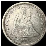 1877-S Silver Seated Liberty Quarter ABOUT UNCIRCU