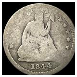 1844-O Silver Seated Liberty Quarter NICELY CIRCUL