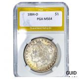 1884-O Morgan Silver Dollar PGA MS64