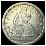 1839 Silver Seated Liberty Quarter NEARLY UNCIRCUL
