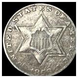1856 Silver Three-Cent Piece NEARLY UNCIRCULATED