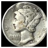 1942 Silver Mercury Dime LIGHTLY CIRCULATED