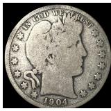 1904-S Silver Barber Half Dollar NICELY CIRCULATED