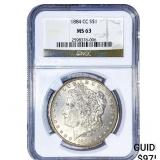 1884-CC Morgan Silver Dollar NGC MS63