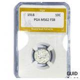 1918 Mercury Silver Dime PGA MS62 FSB
