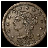 1855 Braided Hair Large Cent LIGHTLY CIRCULATED