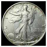 1937-D Silver Walking Liberty Half Dollar NEARLY U