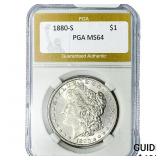 1880-S Morgan Silver Dollar PGA MS64