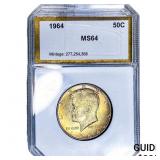 1964 Kennedy Half Dollar PCI MS64