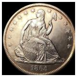 1864-S Seated Liberty Half Dollar