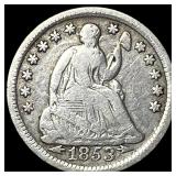1853 Arrows Seated Liberty Half Dime NICELY CIRCUL