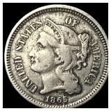 1865 Nickel Three-Cent Piece LIGHTLY CIRCULATED