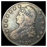 1830 Capped Bust Half Dollar ABOUT UNCIRCULATED