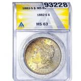 1882-S Morgan Silver Dollar ANACS MS63