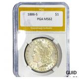 1886-S Morgan Silver Dollar PGA MS62