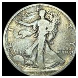 1921-S Silver Walking Liberty Half Dollar LIGHTLY